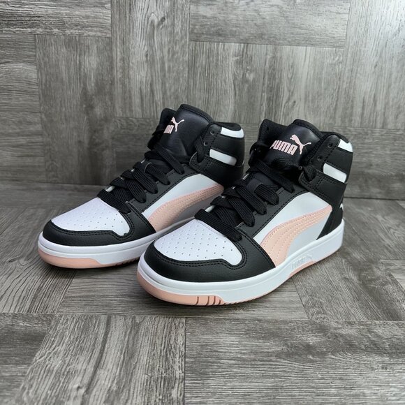 Puma Rebound Layup Women's size 5.5 Black Pink Midtop Shoes 394891-40 - Picture 3 of 8